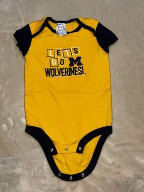 Pro Edge Yellow and Navy Baby Bodysuit - Wolverines Print